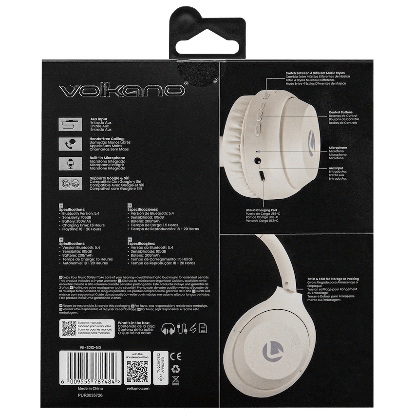 Volkano Cosmic 2 Series Bluetooth Headphone - Nude - Image 3