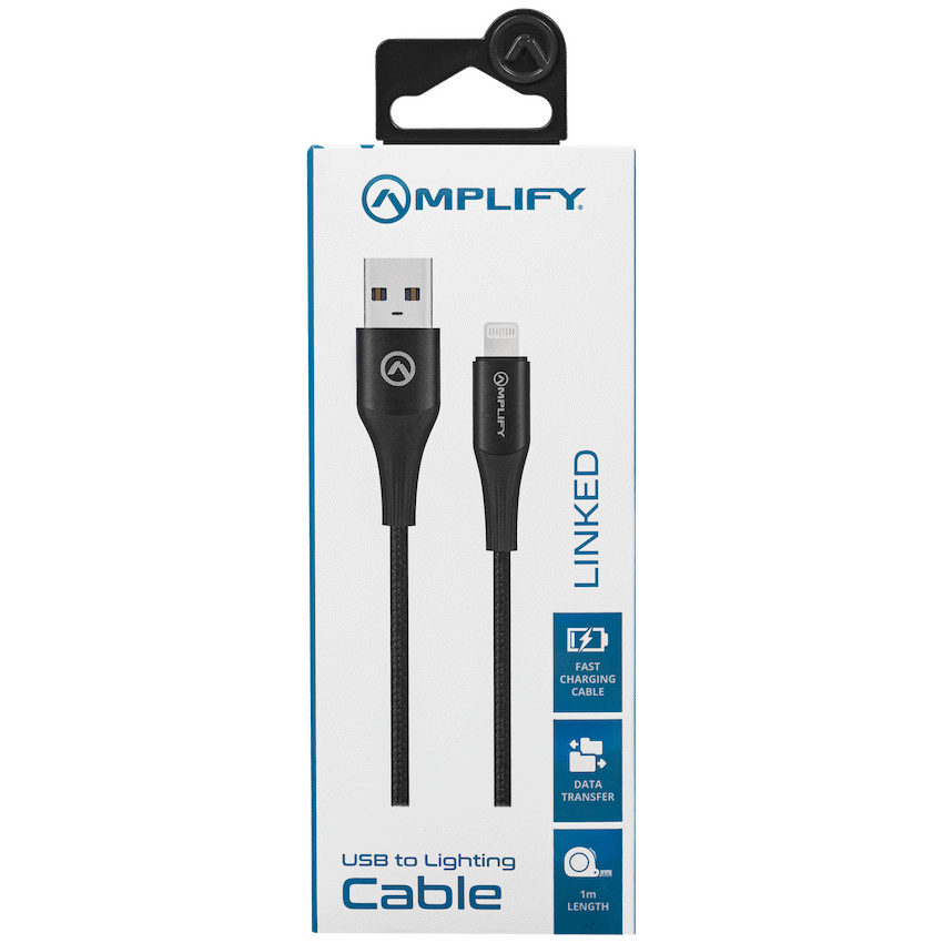 Amplify Linked Series USB to Lightning Braided Cable - Black 1m - Image 7
