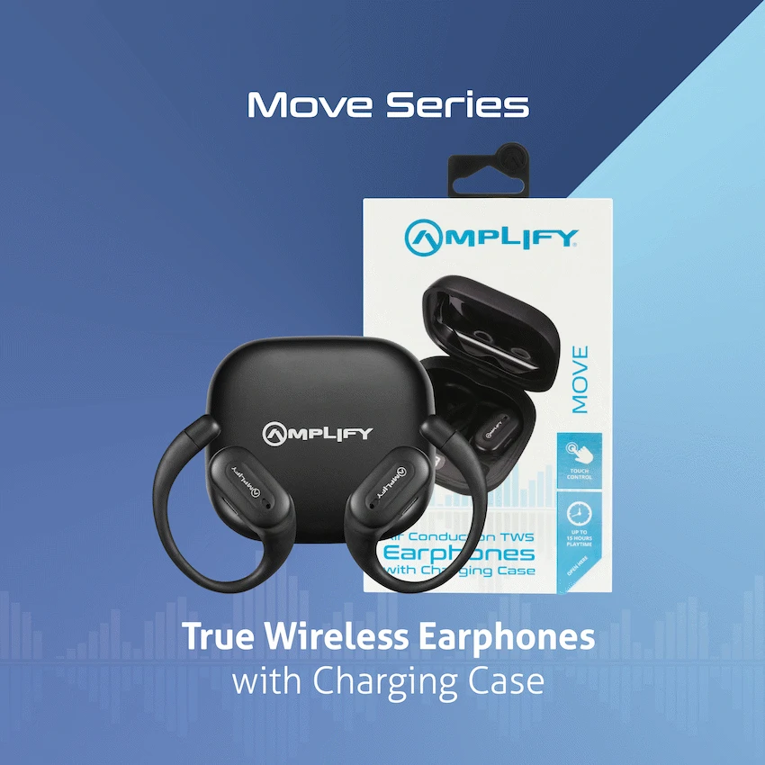 Amplify Move Series Air Conduction TWS Earphones - Black - Image 9