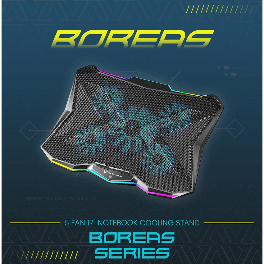 VX Gaming Boreas Series 5-Fan 17" Notebook Cooling Stand - Image 8