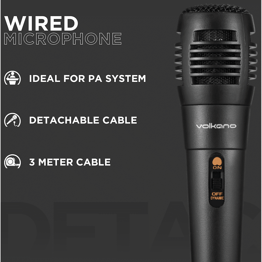 Volkano Vocal Series ABS Wired Microphone - Black - Image 8