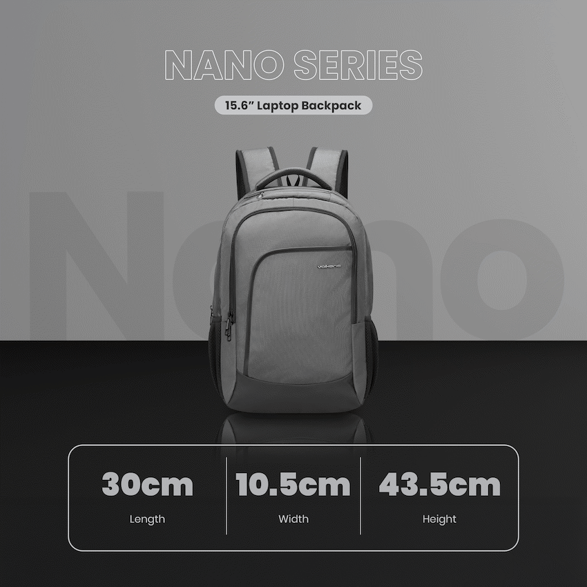 Volkano Nano 15.6" Laptop Backpack - Grey - Image 12
