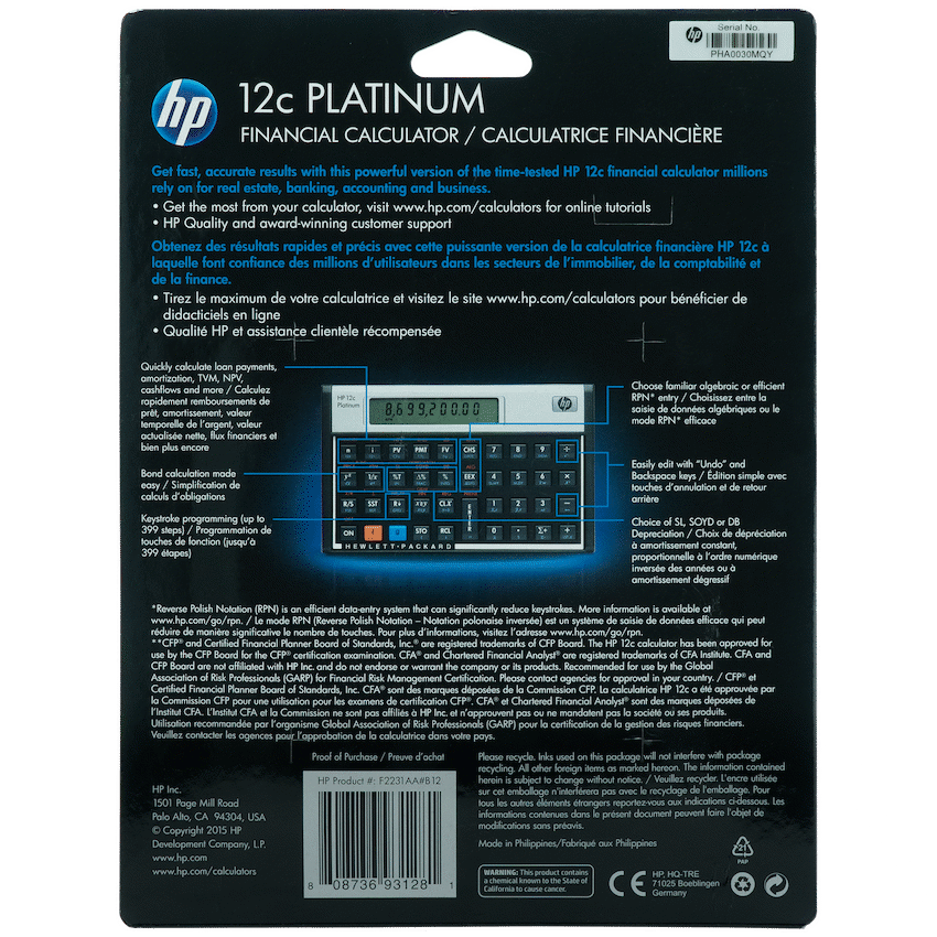 HP 12C Platinum Financial Calculator (Algebraic or RPN) - Image 8