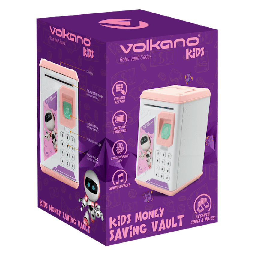 Volkano Kids Robo Vault Series Kids Money Saving Vault - Pink - Image 5