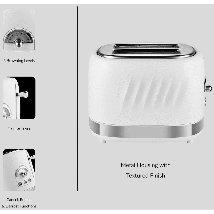 Boden Stark 2-Slice Stainless Steel Toaster - White - Image 10