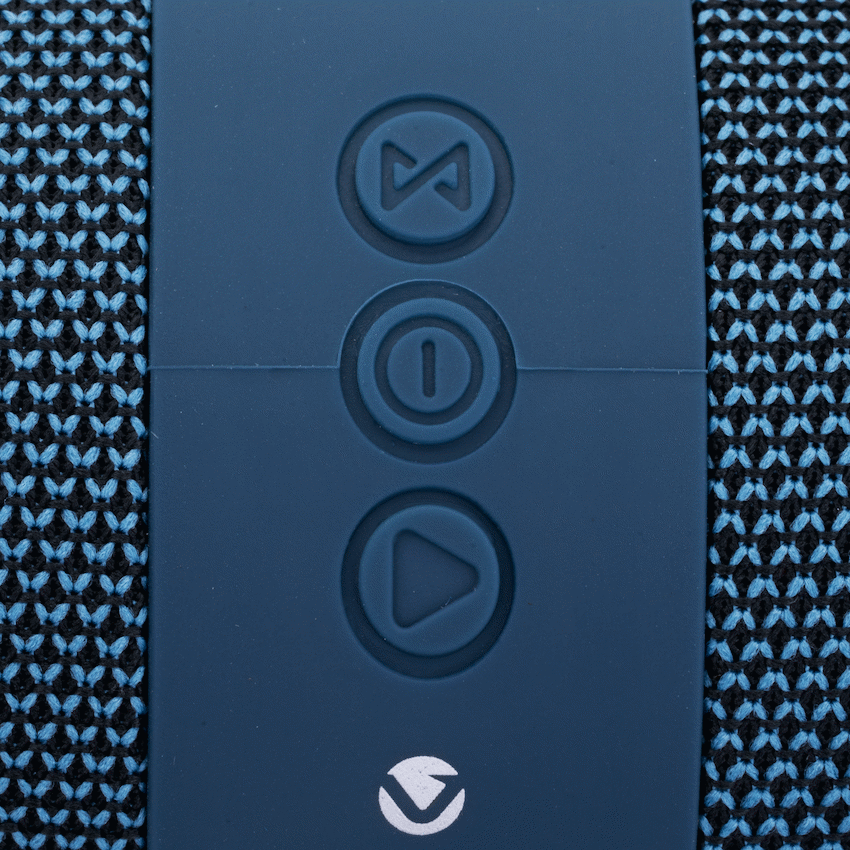 Volkano Flow Series Portable Bluetooth Speaker - Blue with Blue Buttons - Image 14