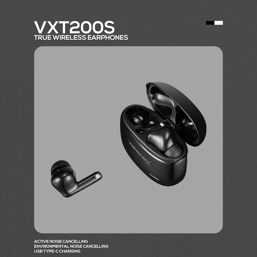 VolkanoX VXT200S Hybrid ANC TWS Earphones - Black - Image 29