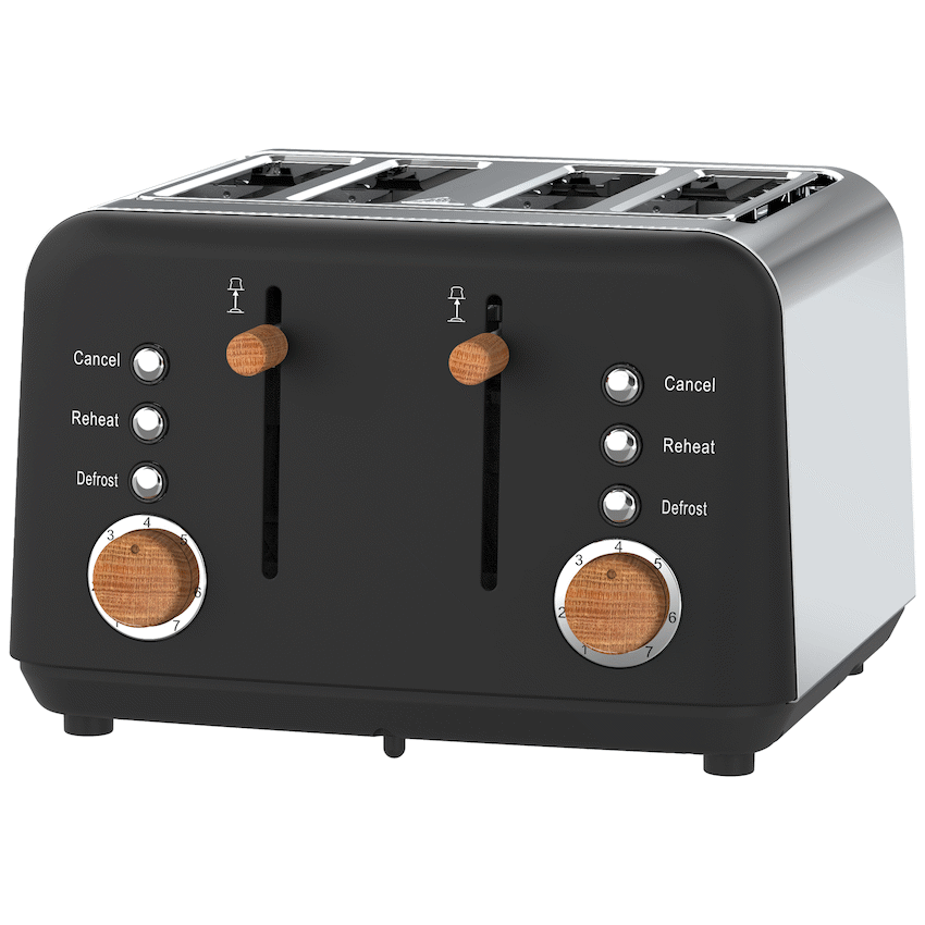 Boden Stark Anson Collection 4-Slice Stainless Steel Toaster - Black - Image 8