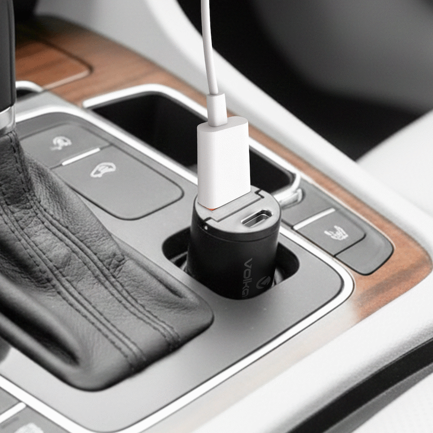 Volkano Obscurix Series 30w PD Dual USB-A and USB-C Ultra Small Car Charger - Image 9