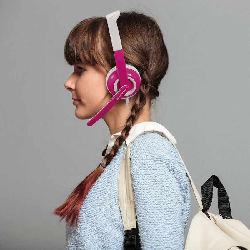 Volkano Kids Chat Junior Series Headset with Mic - Pink - Image 11