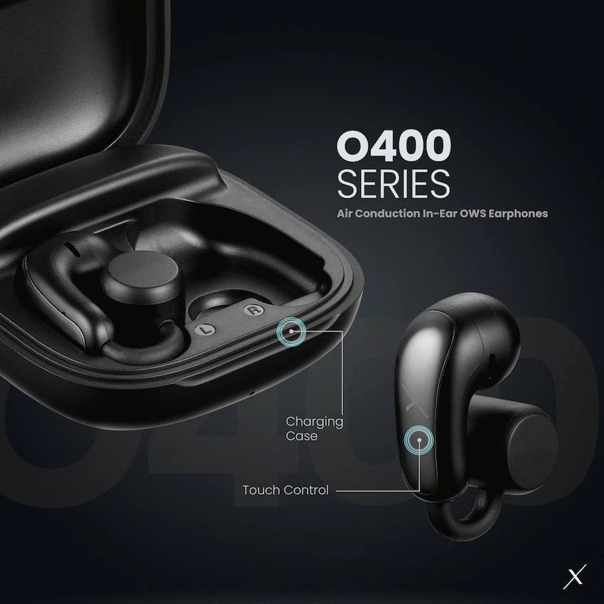 VolkanoX O400 Air Conduction In-Ear OWS Earphones - Black - Image 7