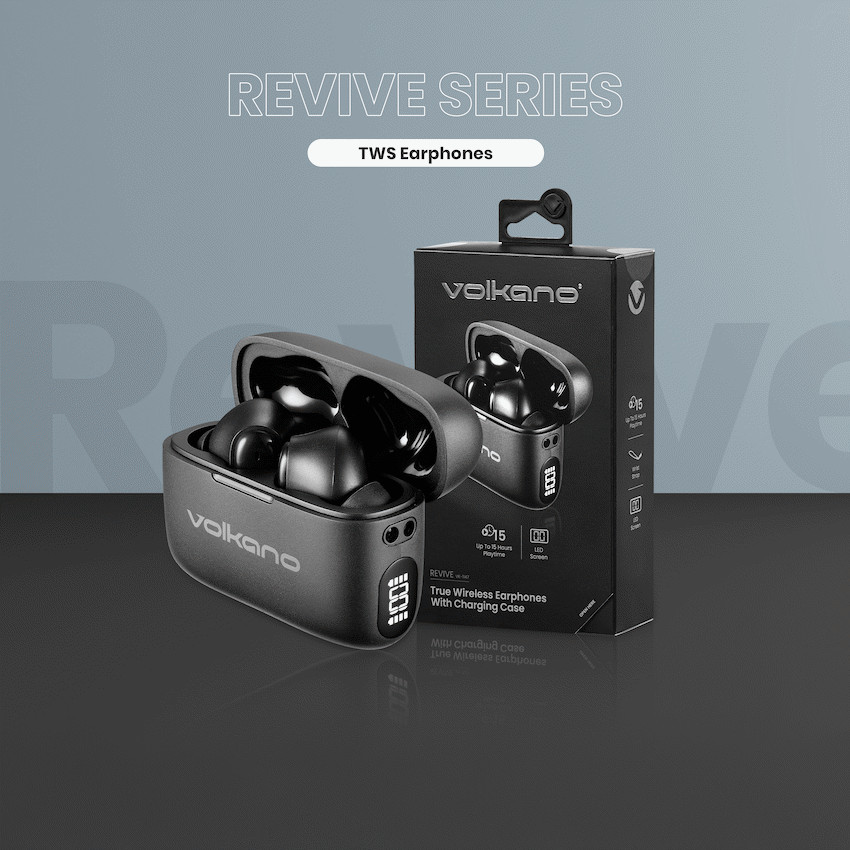 Volkano Revive Series TWS Earphones - Black - Image 3