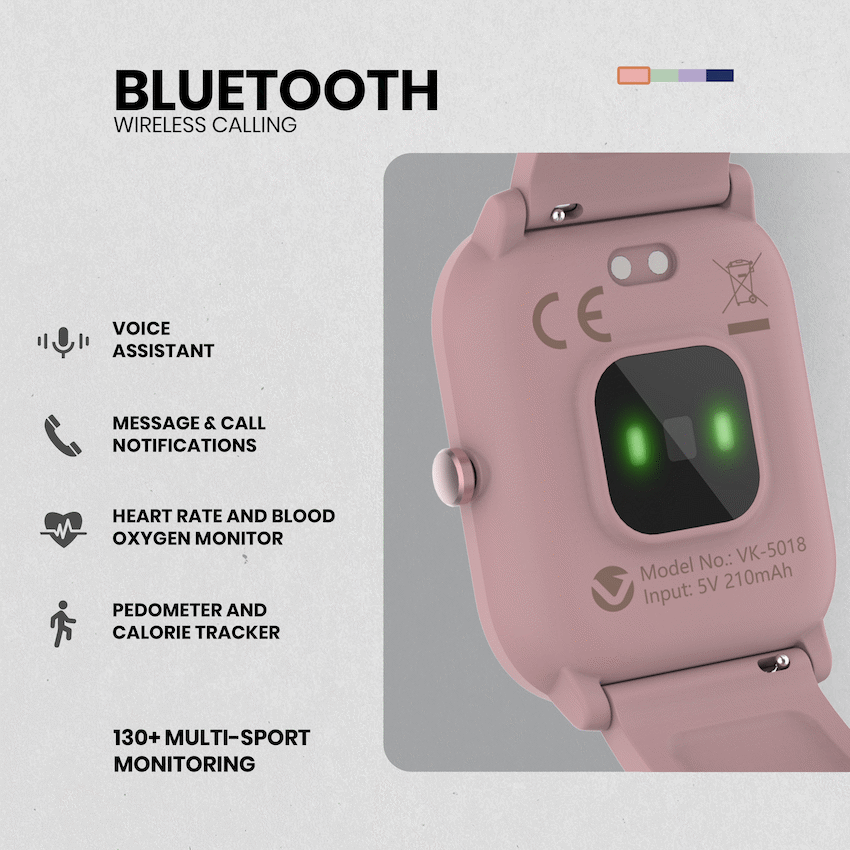 Volkano Vivo Series Kids Smart Watch - Pastel Pink - Image 10