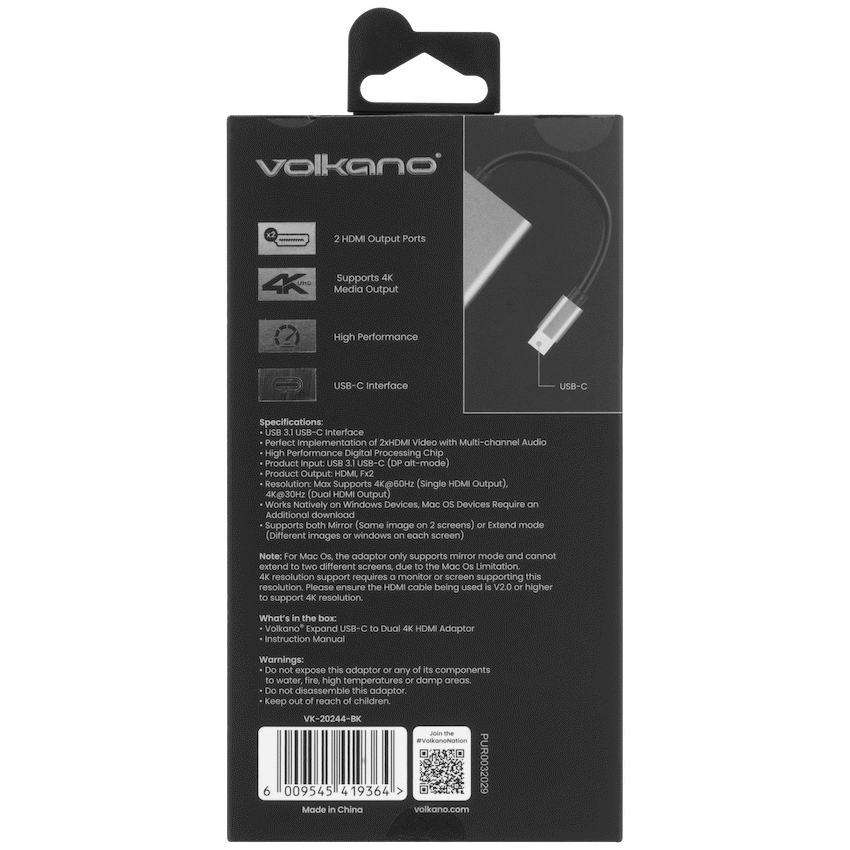 Volkano Expand Series USB-C to Dual 4K HDMI Adaptor - Image 4
