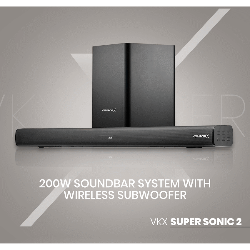 VolkanoX Supersonic 2 Series 2.1 200w Soundbar System with Wireless Subwoofer - Black - Image 11