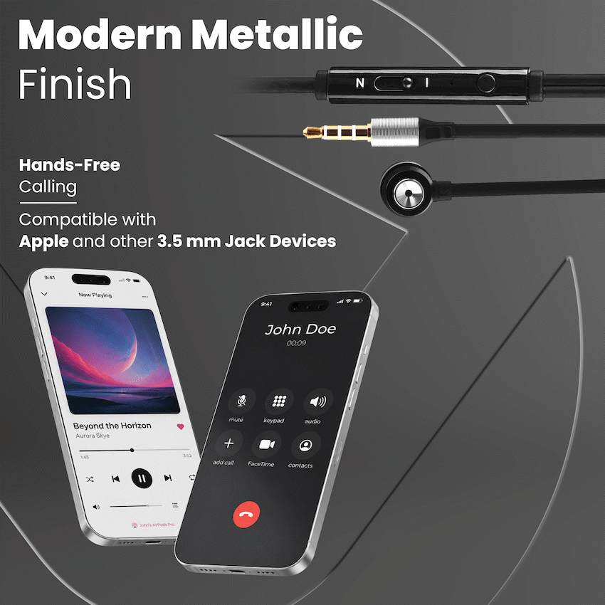 Volkano Alloy Series Metal Earphone - Silver