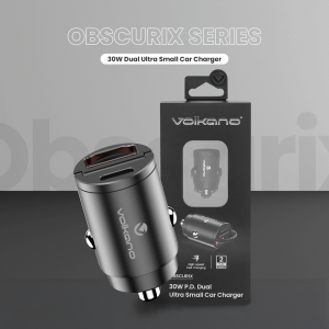 Volkano Obscurix Series 30w PD Dual USB-A and USB-C Ultra Small Car Charger