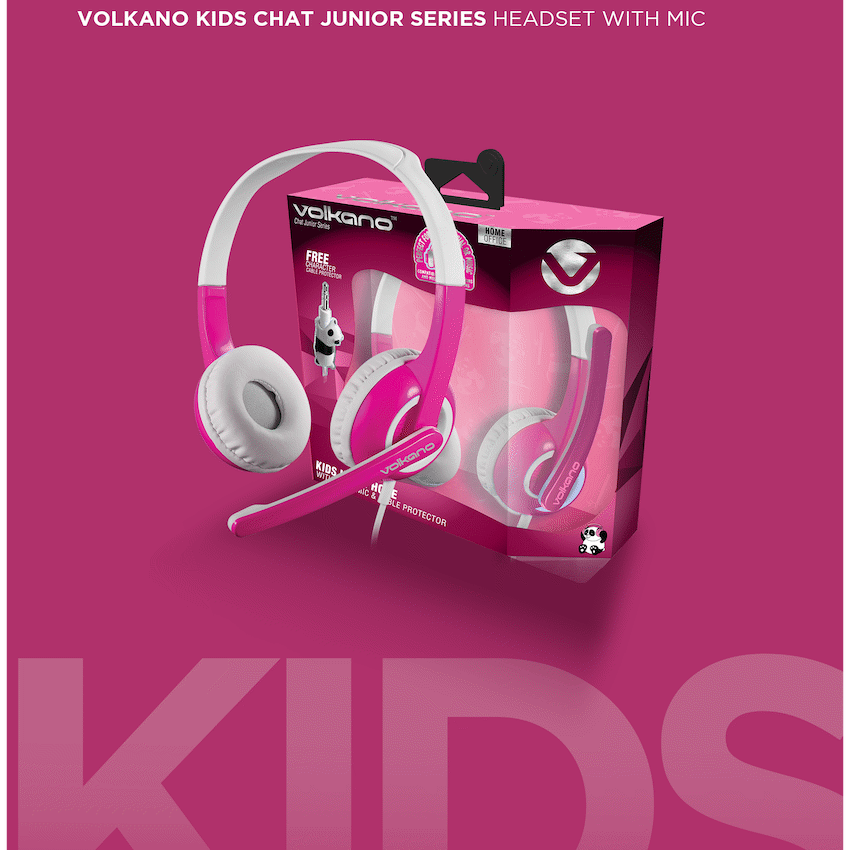Volkano Kids Chat Junior Series Headset with Mic - Pink - Image 13