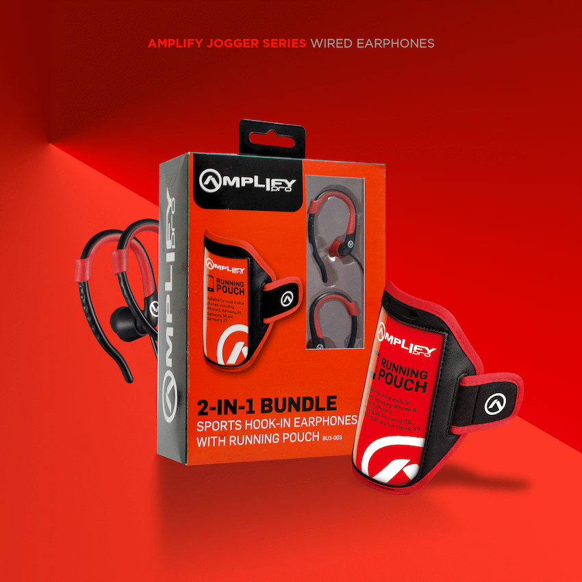 Amplify 2-IN-1 Bundle Jogger series earphones with pouch - Image 12