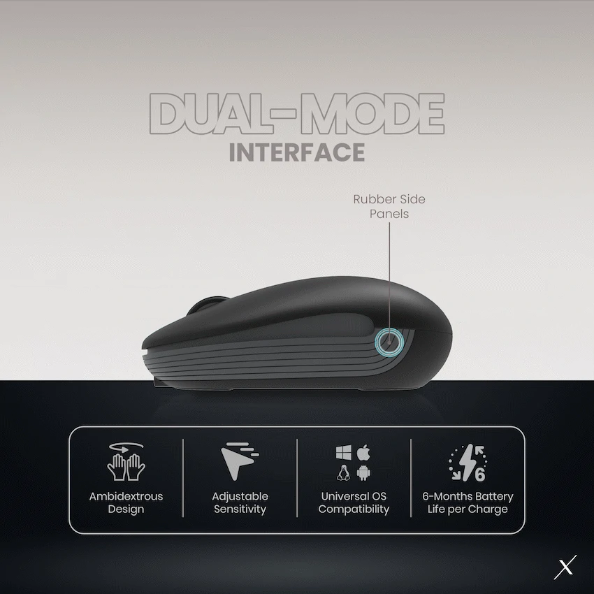 VolkanoX Asher Bluetooth Wireless Mouse - Graphite - Image 4