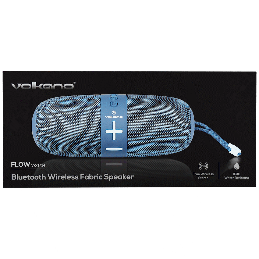 Volkano Flow Series Portable Bluetooth Speaker - Blue with Blue Buttons - Image 6