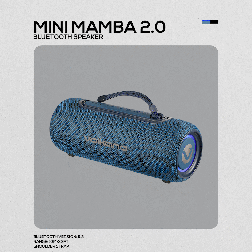 Volkano Mini Mamba 2.0 Series Bluetooth Speaker - Blue - Image 2