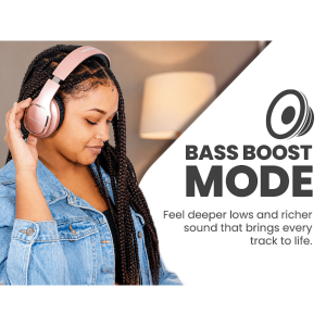 Volkano Phonic Series Bluetooth Full-Size Headphones - Rose Gold