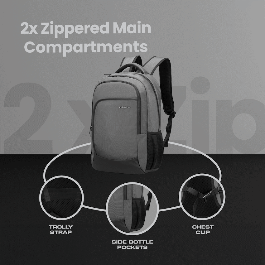 Volkano Nano 15.6" Laptop Backpack - Grey - Image 17