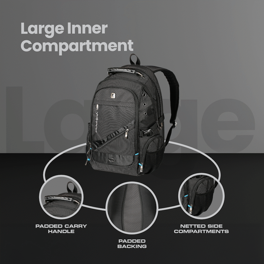Volkano G-Unit Backpack - Black/Grey/Turquoise - Image 14