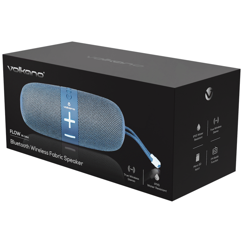 Volkano Flow Series Portable Bluetooth Speaker - Blue with Blue Buttons - Image 7