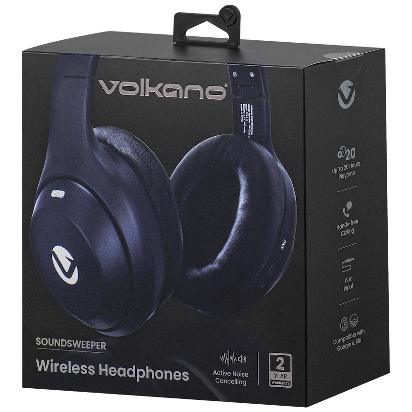 Volkano SoundSweeper Series Active Noise Cancelling bluetooth Headphones - Blue - Image 2