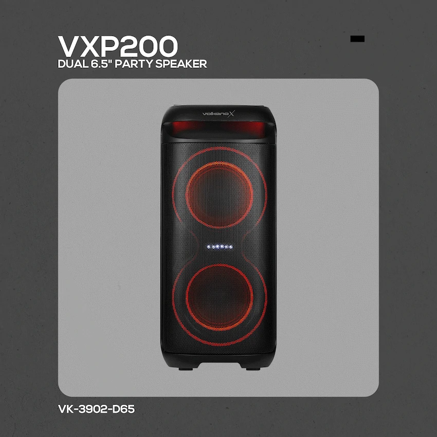 VolkanoX VXP200 Dual 6.5" Party Speaker - Black - Image 26