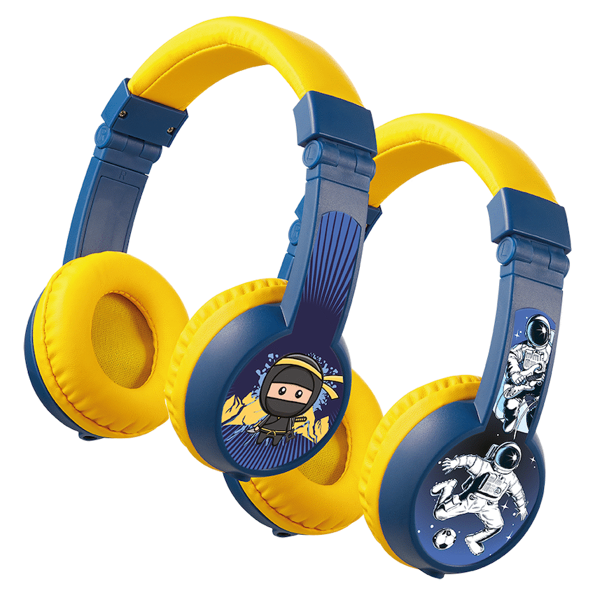 Volkano Sidekick Series Wired Kiddies Headphones with Share Port - Yellow/Blue - Image 52