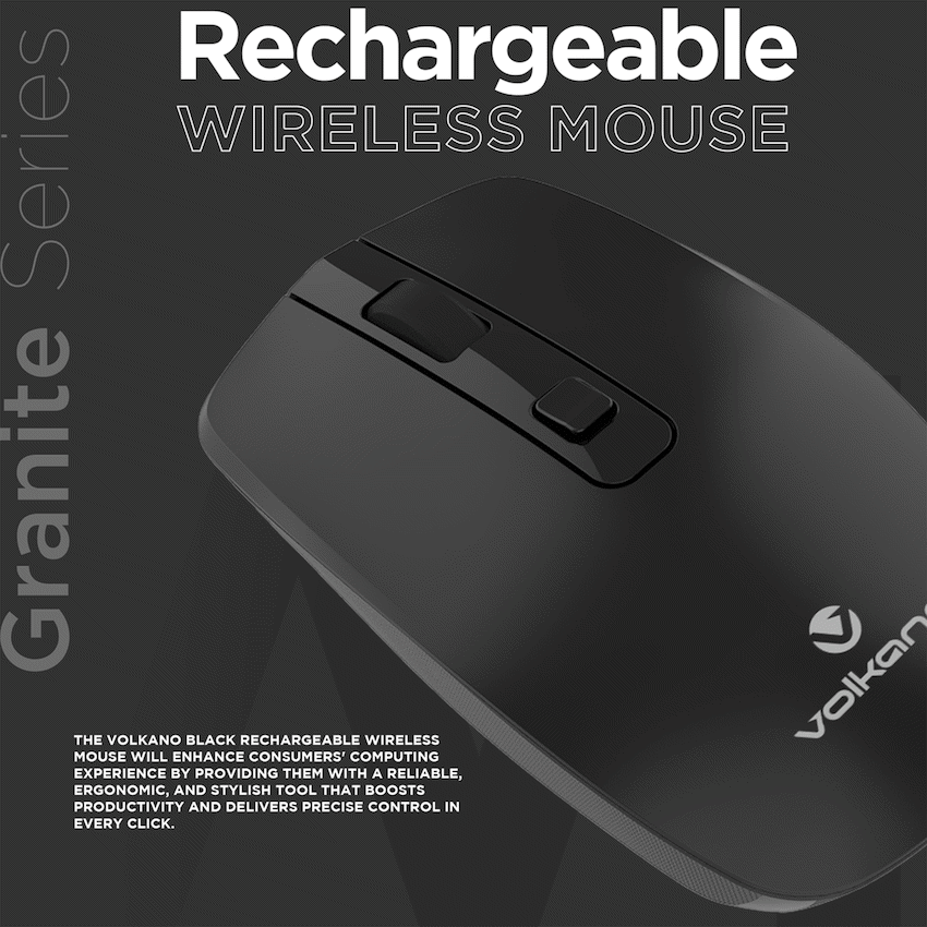 Volkano Granite Series Rechargeable Wireless Mouse - Black - Image 10