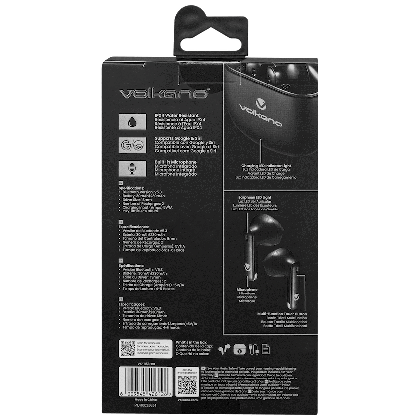 Volkano Sleek Series TWS Earphones - Black - Image 11