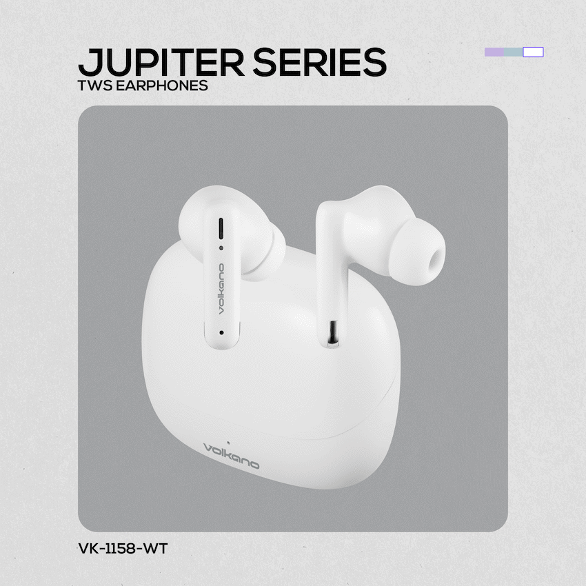 Volkano Jupiter Series TWS Earphones - White - Image 17