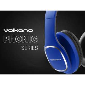 Volkano Phonic Series Bluetooth Full Size Headphones - Blue