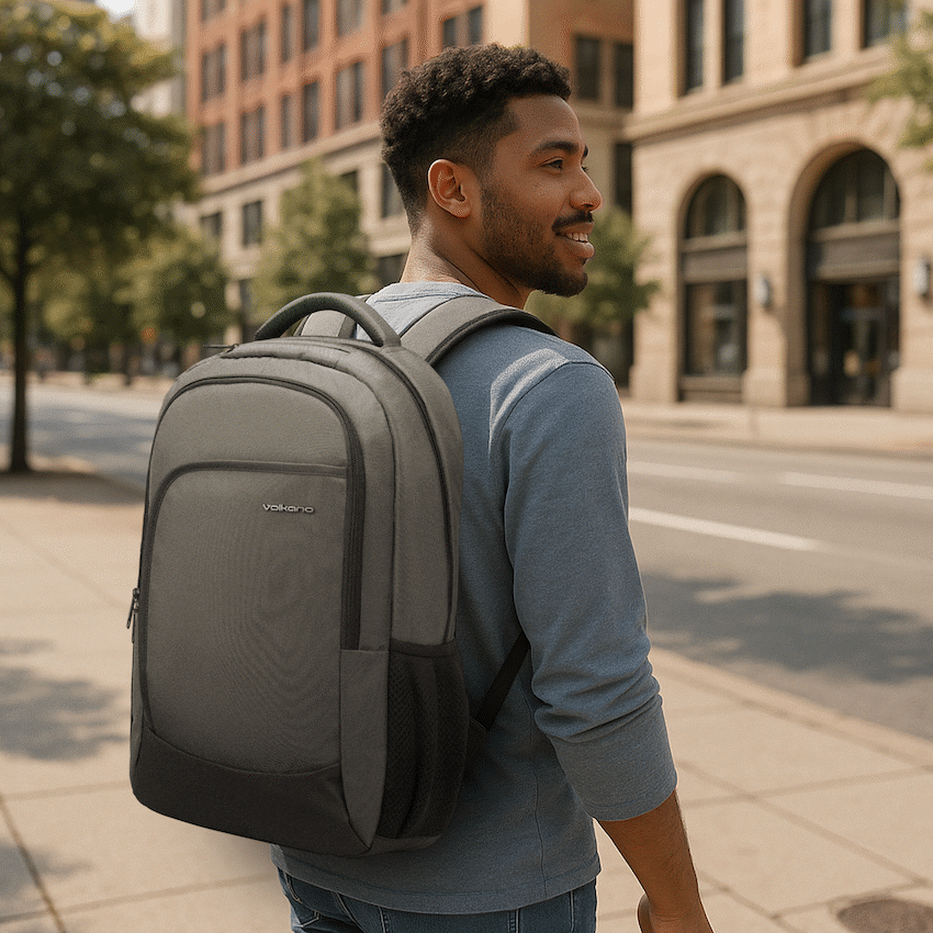 Volkano Nano 15.6" Laptop Backpack - Grey - Image 4