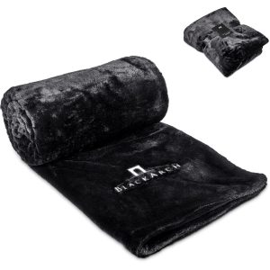 Alex Varga Palazzo Faux Fur Fleece Blanket - Black