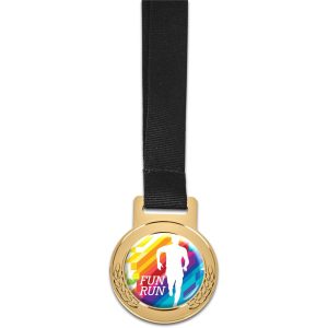 Altitude Achiever Medal With Black Petersham Lanyard - Gold