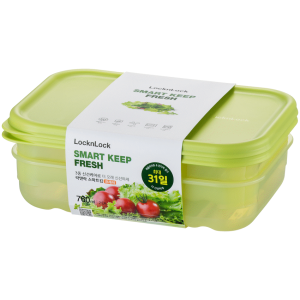LocknLock Fresh Block rect 760ml 2pce ( Order in Qty of 12)