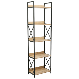 Everfurn Scandanavian Tall Bookcase with Steel Frame