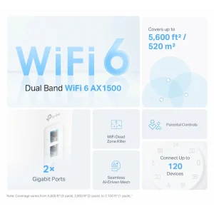 TP-Link Deco X10 (1-Pack) AX1500 Whole Home Mesh Wi-Fi 6 System (Tri-Band)