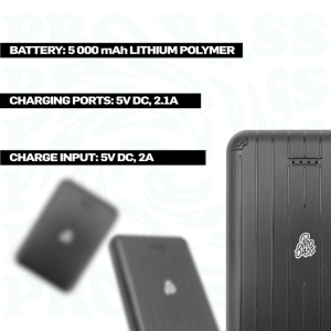 Pro Bass Engine 5000mah Series Power Bank - Black