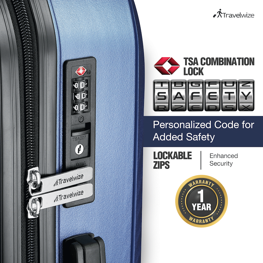 Travelwize Quartz PP 55cm 4-Wheel Spinner Luggage - Navy