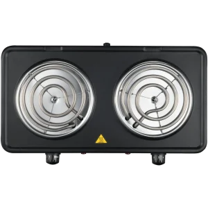Elektra Double Spiral Hot Plate - Black