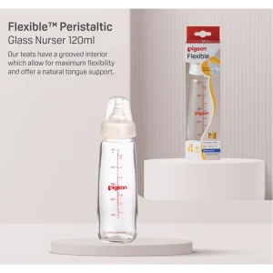 Pigeon Flexible Glass Bottle with Peristaltic Nipple 240ml