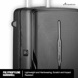 Travelwize Clipper PP 65cm 4-Wheel Spinner Luggage Black