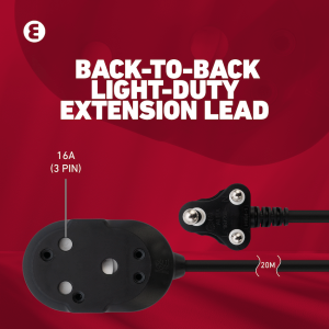 Ellies Back-to-Back Heavy-Duty Extension Lead - 20m