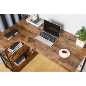 Everfurn Anthony L-Shaped Corner Work Desk - Steel Frame